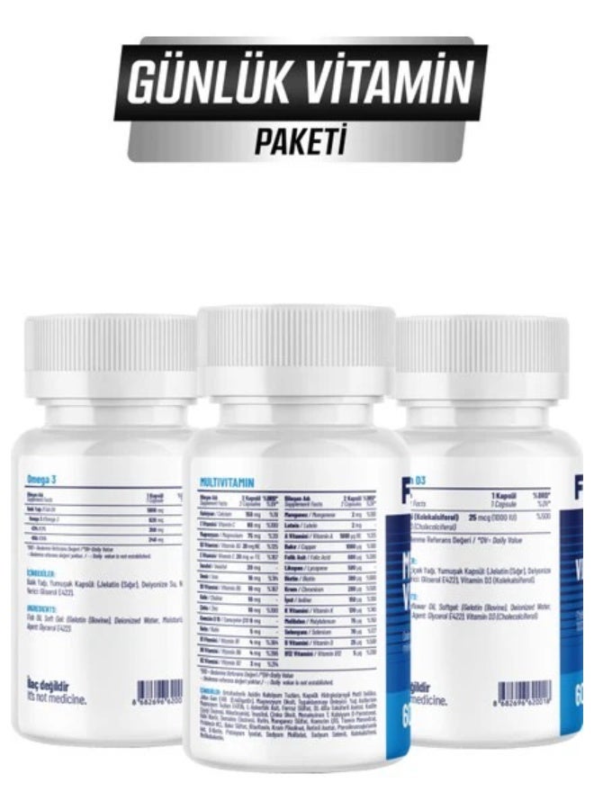 FlavaNaturals Flava Daily Vitamin Pack: 165 Capsules with D3, Multivitamin, High EPA DHA Omega 3 - Image 2